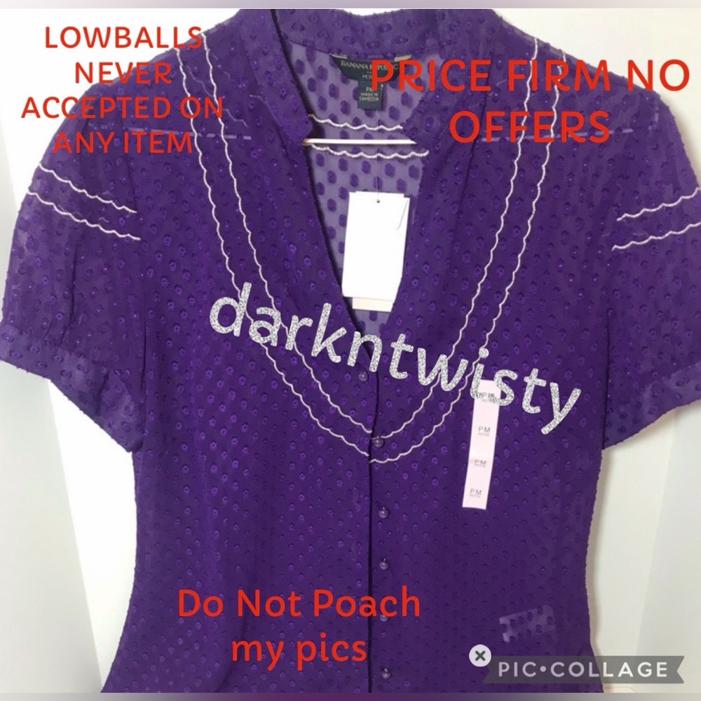 Banana Republic sheer blouse Petite M “updated read** PRICE VERY FIRM